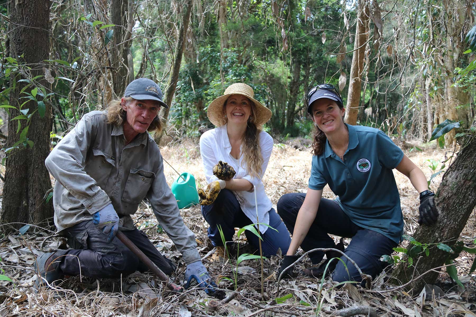 Brent Hely- Bush Regenerator Contractor, Celeste Lymn BSC River and Biodiversity Officer &Lara Cumming BSC sustainability Manager 